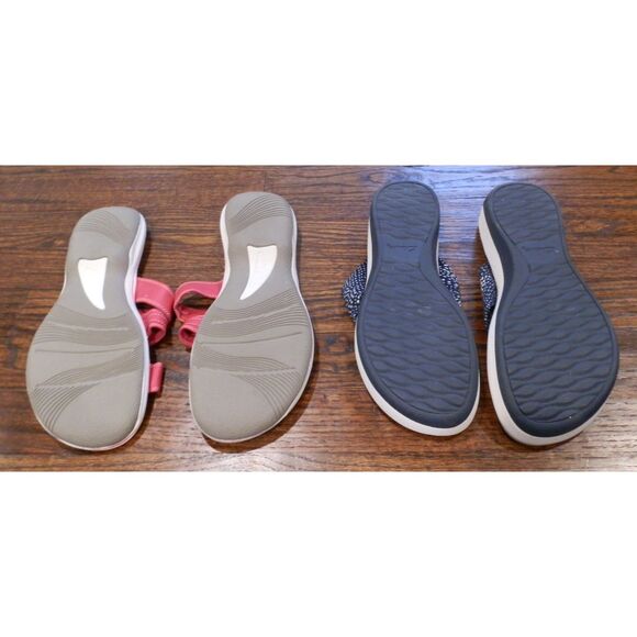 Clarks Cloudsteppers Cushioned Flip Flops Sandals Shoes 7 1/2 Lot of 2 NWOT - Picture 4 of 4